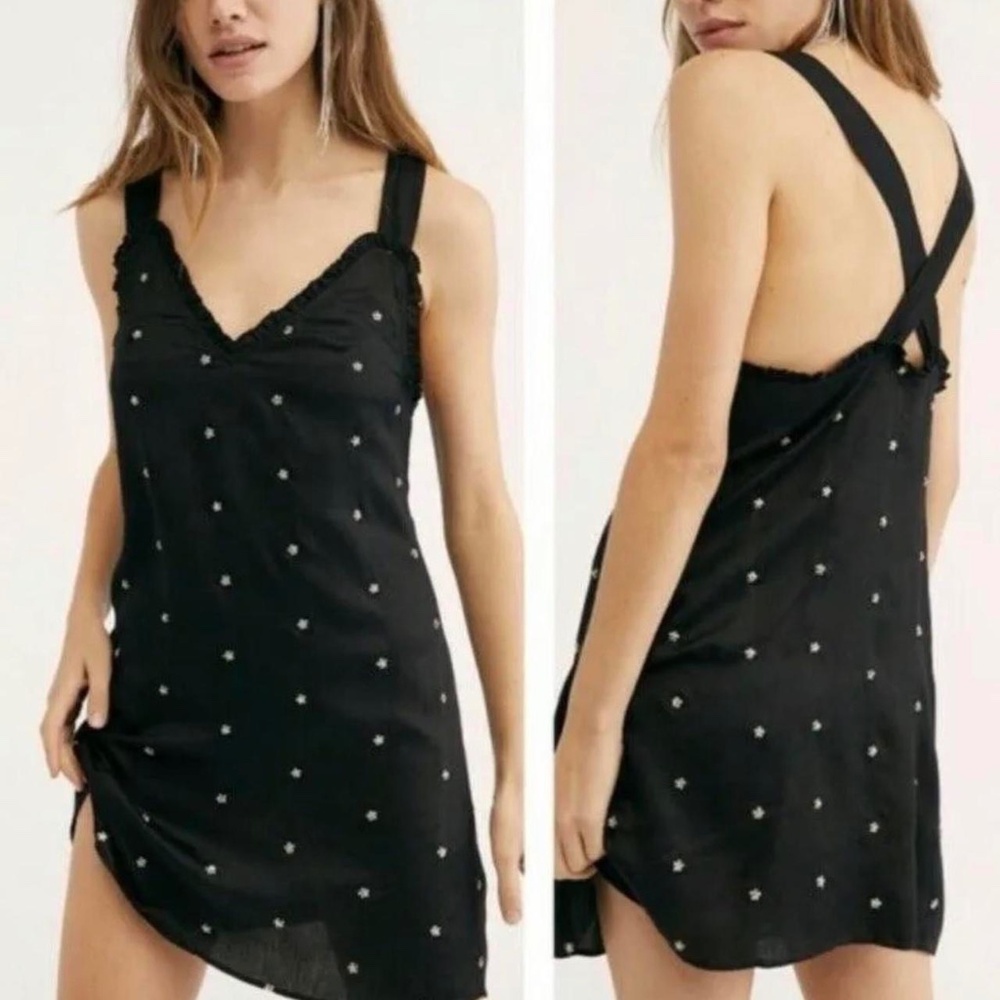 FREE PEOPLE DREAMING OF YOU EMBELLISHED SLIP DRESS